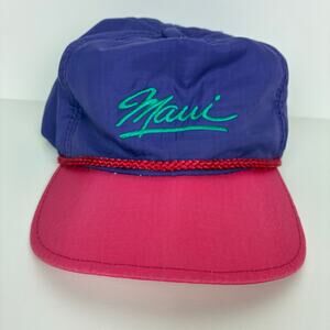 Maui Retro Surfcore Colorblock Snapback Hat Purple Pink